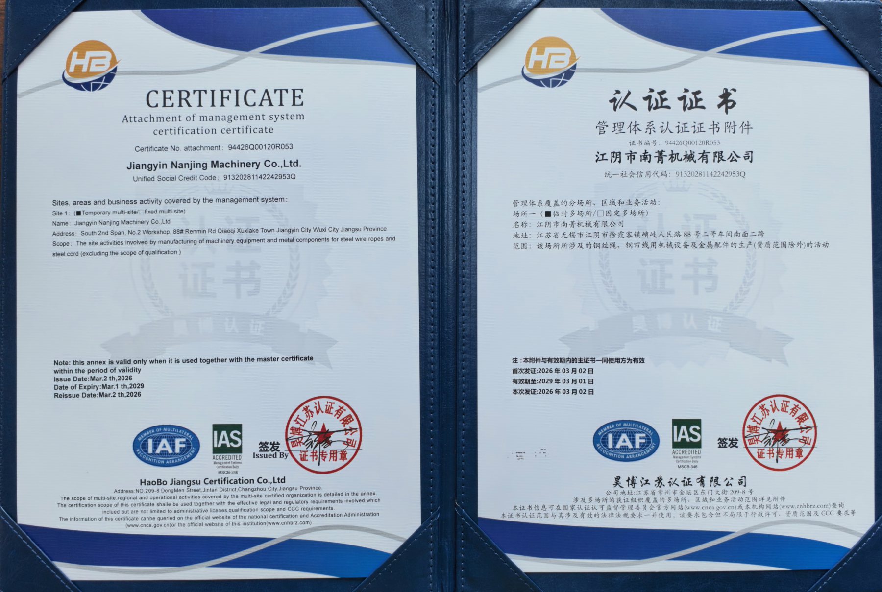 Management system certification